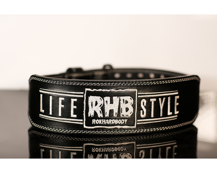 Womens black leather weight lifting belt